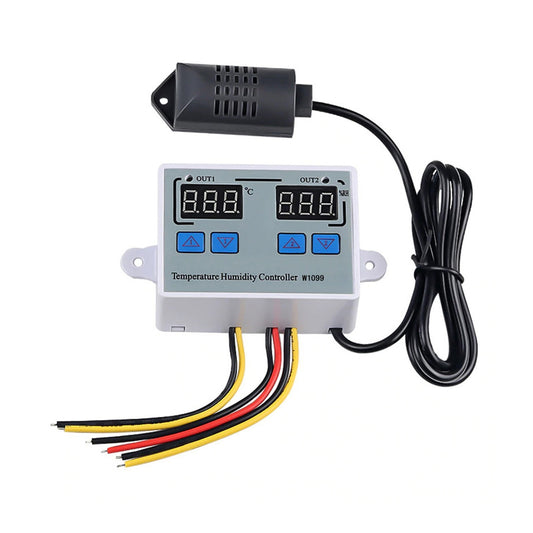 XK-W1099 Dual Digital Temp & Humidity Controller for Home Fridge - Thermostat & Humidistat (AC110-220V)