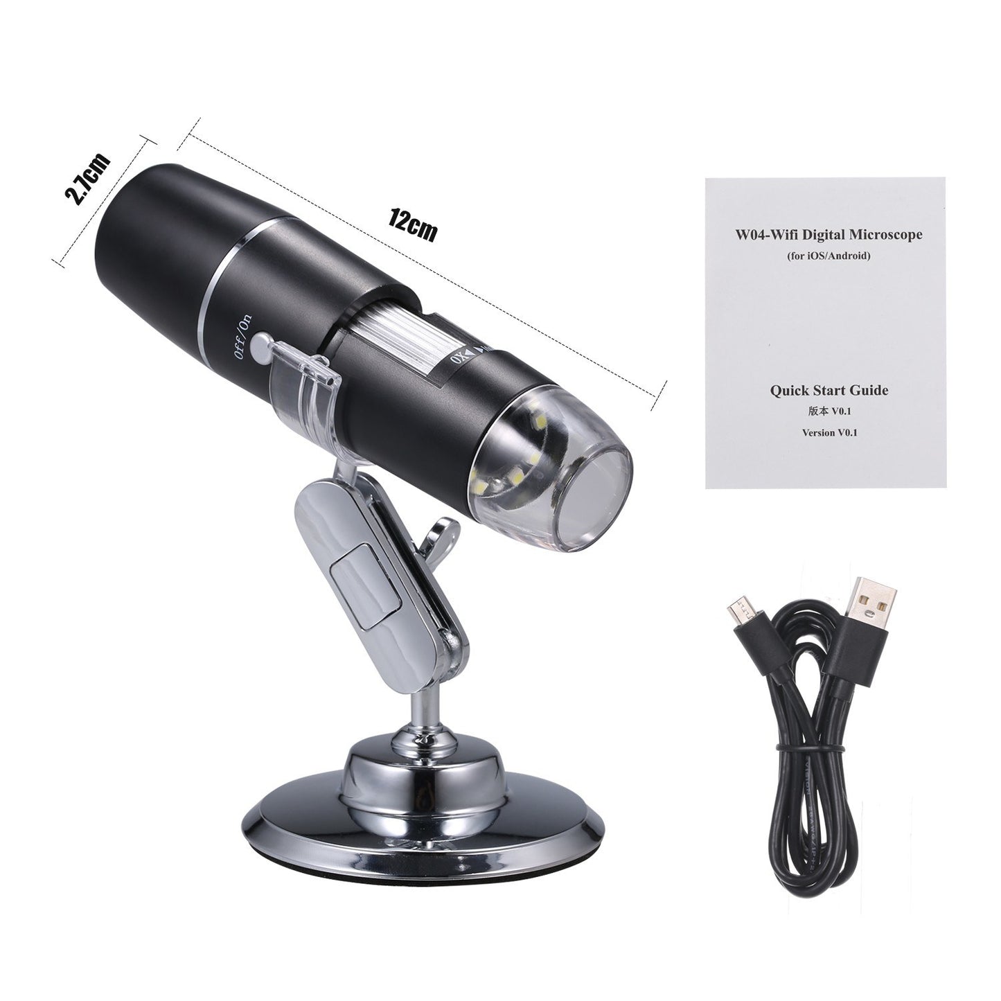 Portable WiFi Digital Microscope 1000x HD Magnification - Educational Gift for Kids, Christmas & Halloween