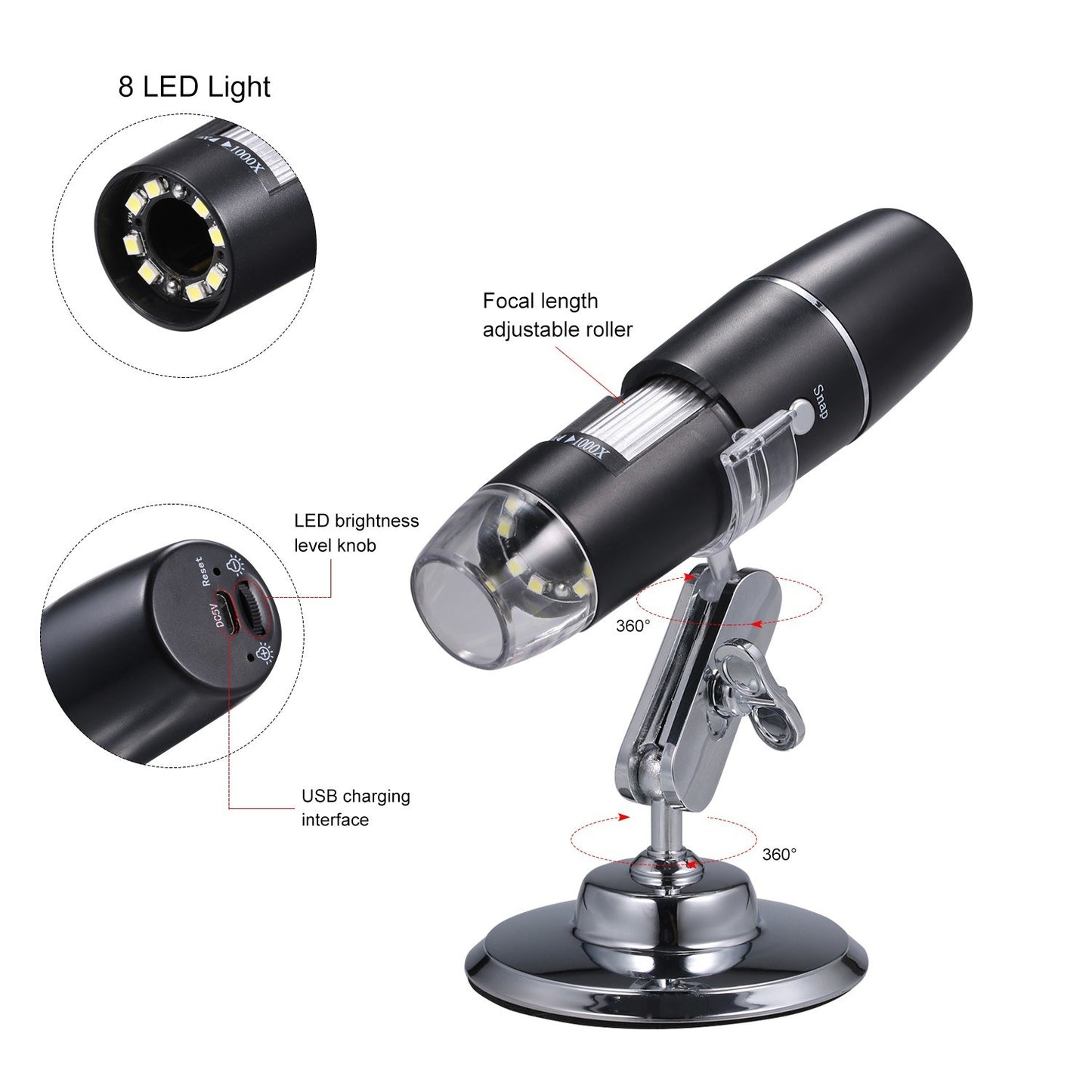 Portable WiFi Digital Microscope 1000x HD Magnification - Educational Gift for Kids, Christmas & Halloween