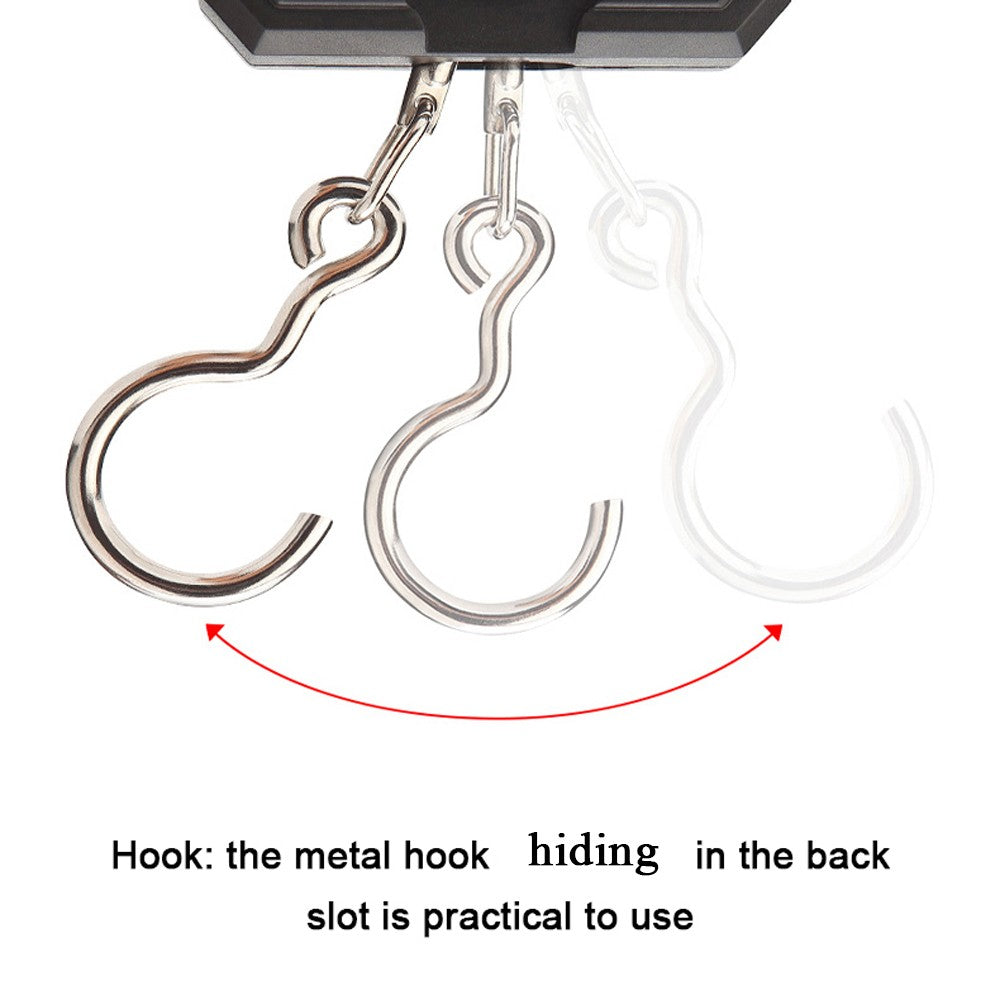 50Kg/5g Portable LCD Backlit Hanging Hook Scale - Double Accuracy Mini Electronic Weighing for Fishing & Travel