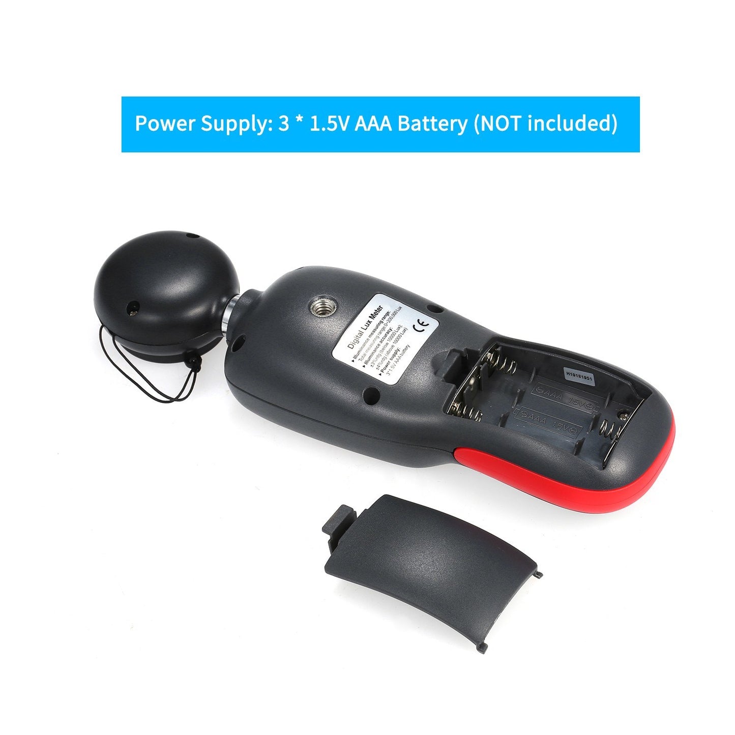 Handheld Digital Lux Meter with LCD Display - 0-200000 Lux Range, Max/Min/Data Hold Mode