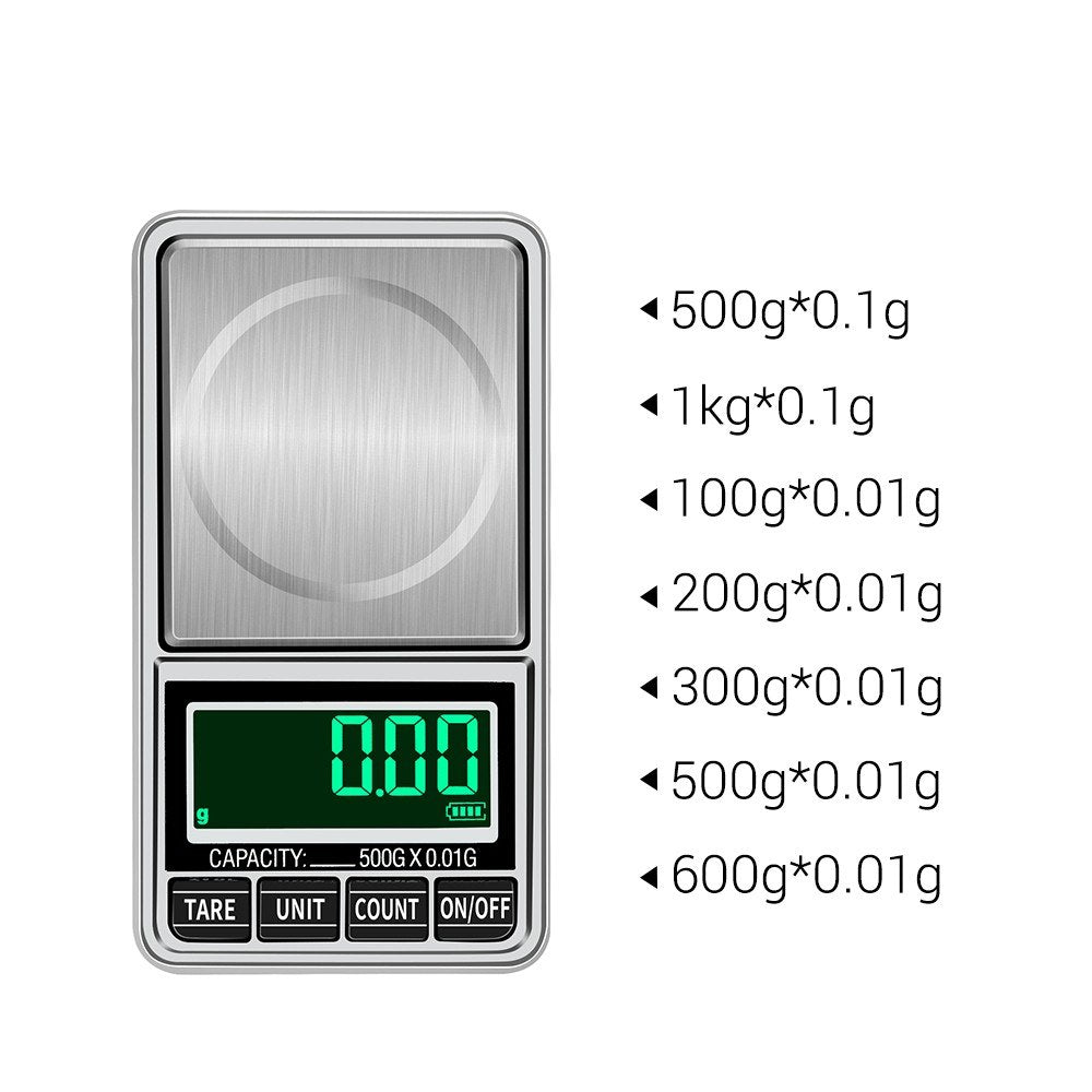Professional Mini Pocket Digital Jewelry Scale, Portable & Accurate 500g/0.1g