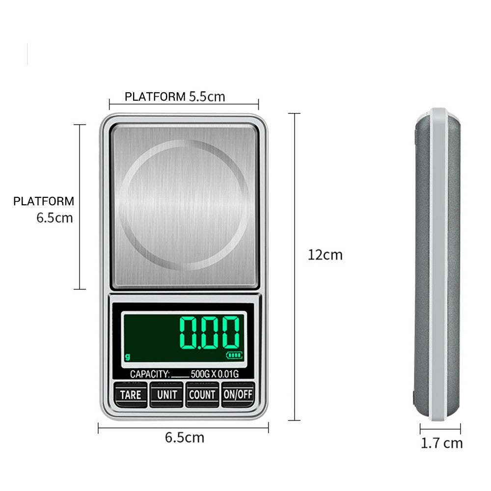 Professional Mini Pocket Digital Jewelry Scale, Portable & Accurate 500g/0.1g
