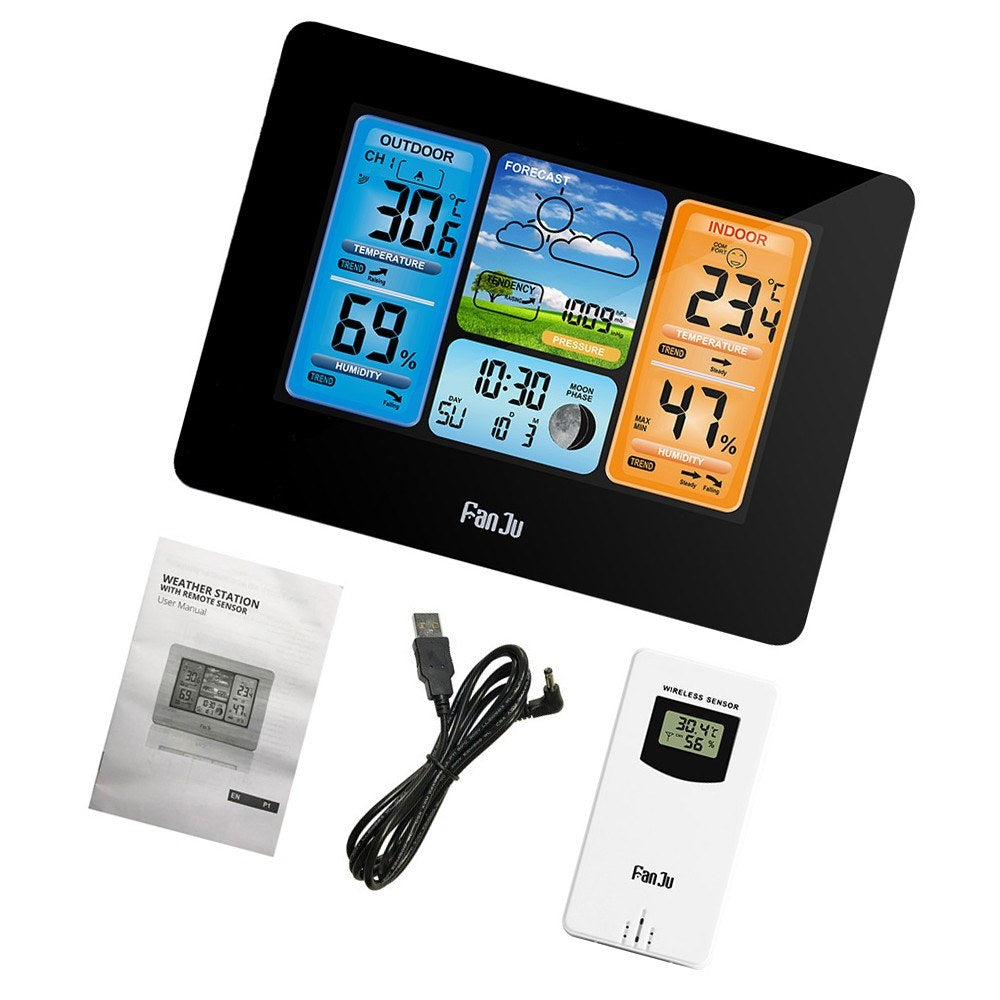 FanJu FJ3373 Digital Weather Station with LCD Alarm Clock