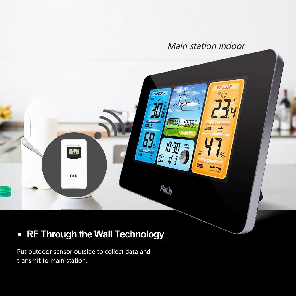 FanJu FJ3373 Digital Weather Station with LCD Alarm Clock