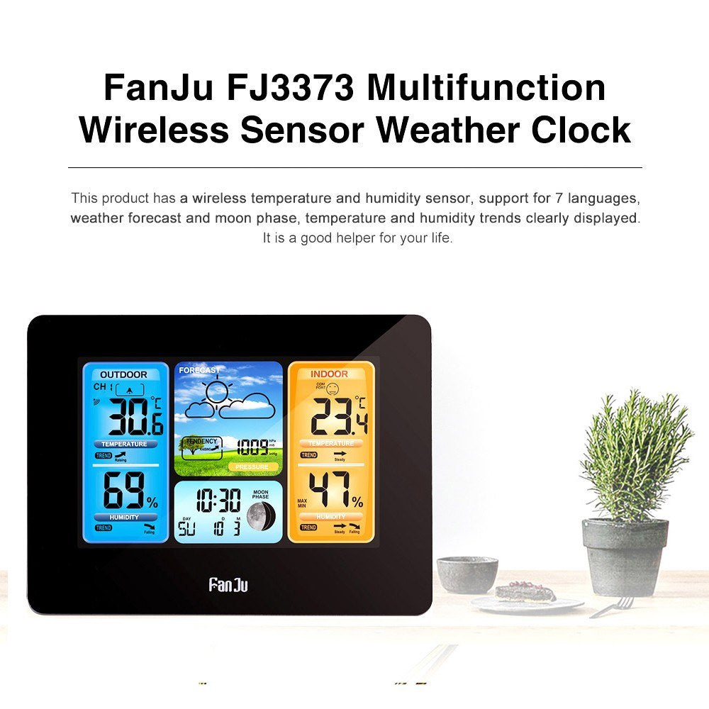 FanJu FJ3373 Digital Weather Station with LCD Alarm Clock