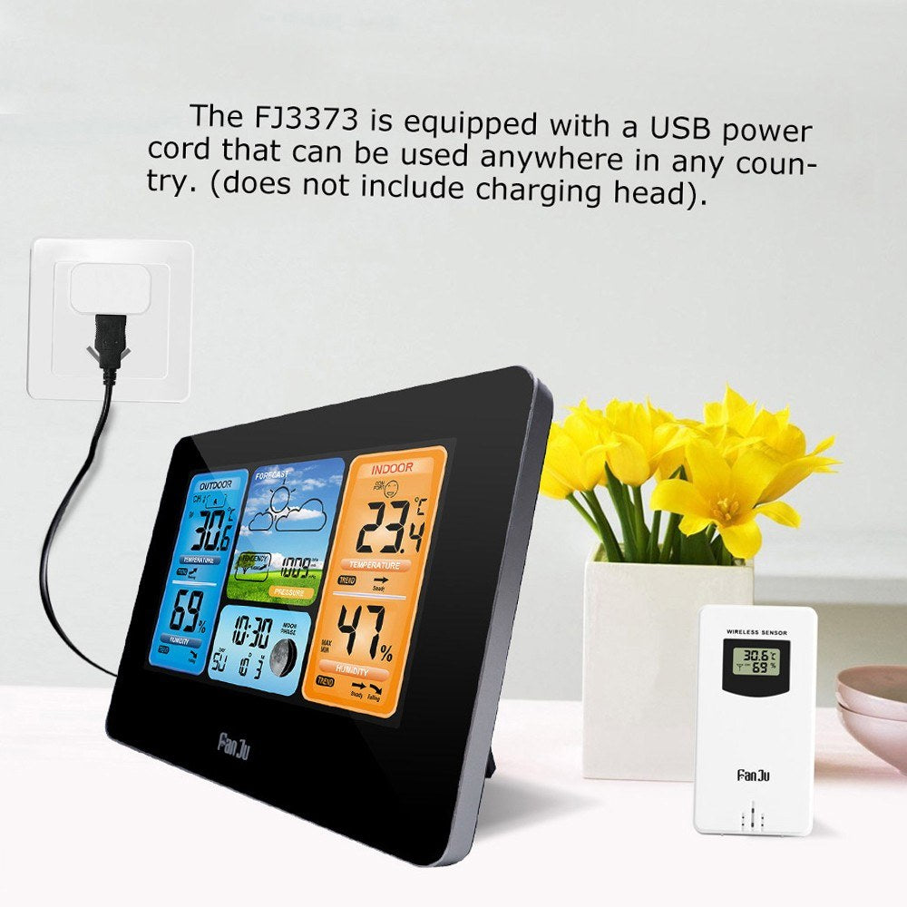 FanJu FJ3373 Digital Weather Station with LCD Alarm Clock