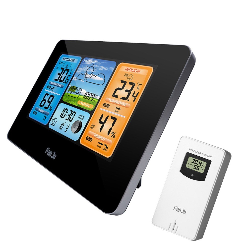 FanJu FJ3373 Digital Weather Station with LCD Alarm Clock