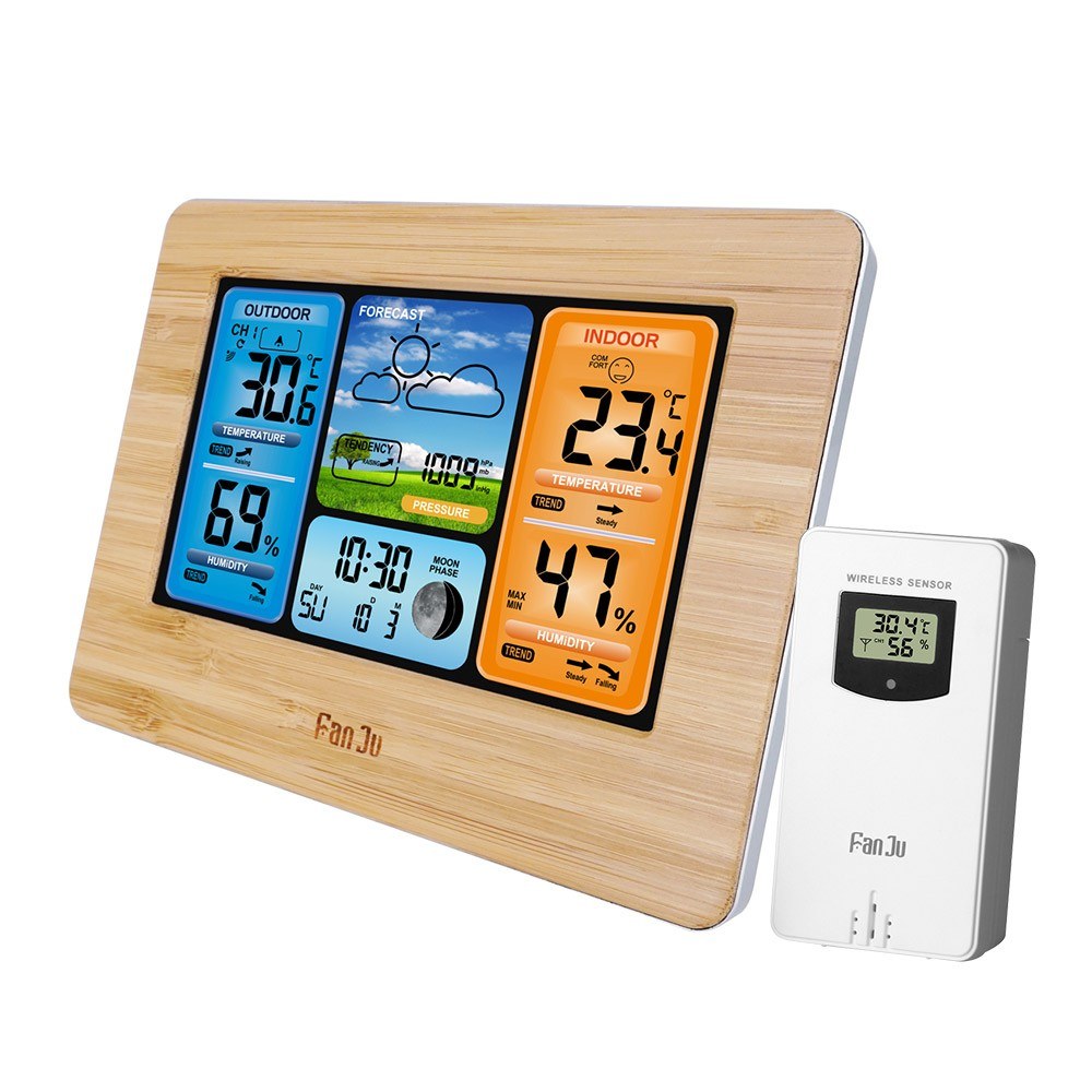 FanJu FJ3373 Digital Weather Station with LCD Alarm Clock