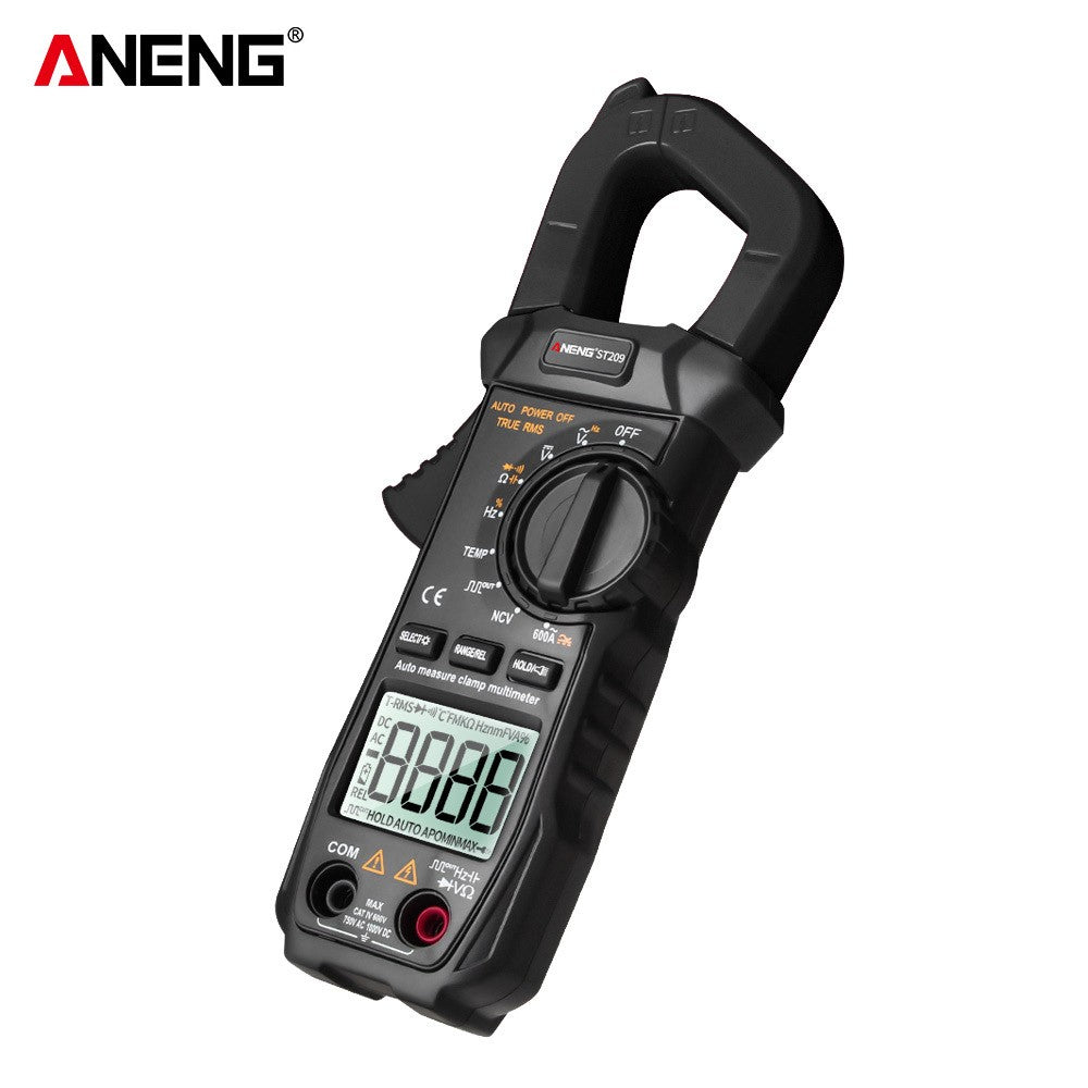ANENG ST209 True RMS Digital Clamp Multimeter, 6000 Counts, DC/AC Current Tester, Auto Ranging LCD Voltmeter