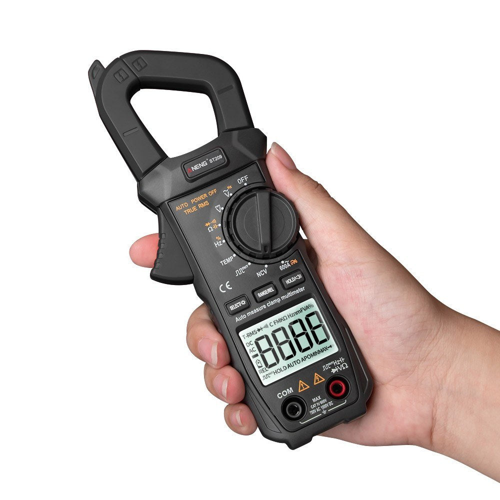 ANENG ST209 True RMS Digital Clamp Multimeter, 6000 Counts, DC/AC Current Tester, Auto Ranging LCD Voltmeter