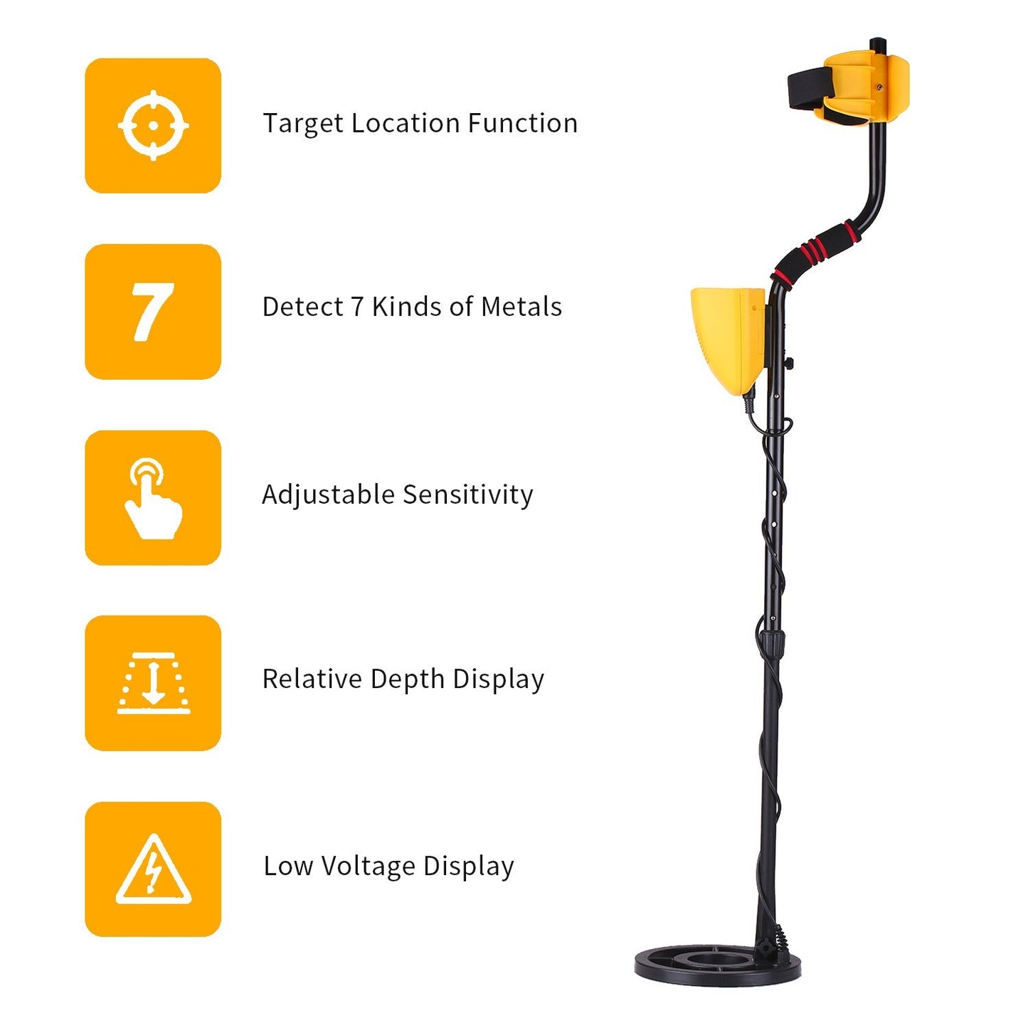 High Sensitivity Waterproof Metal Detector – Professional Treasure Hunter with LCD Display & 7 Target Categories