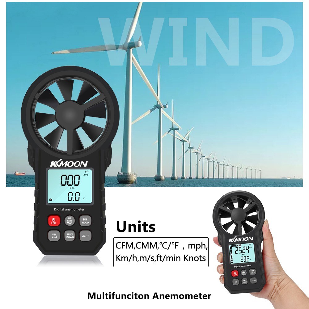 KKMOON Portable Handheld Wind Speed Anemometer