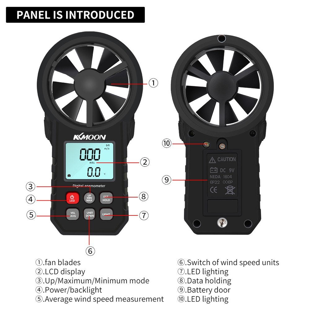 KKMOON Portable Handheld Wind Speed Anemometer