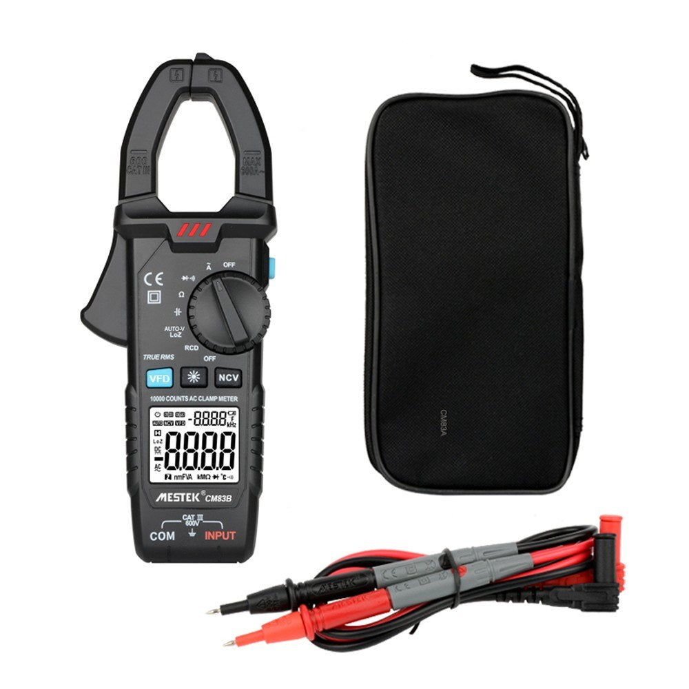 MESTEK 600A Clamp Meter Digital Multimeter - AC/DC Voltage, Capacitance, NCV Tester with Backlight & Data Hold