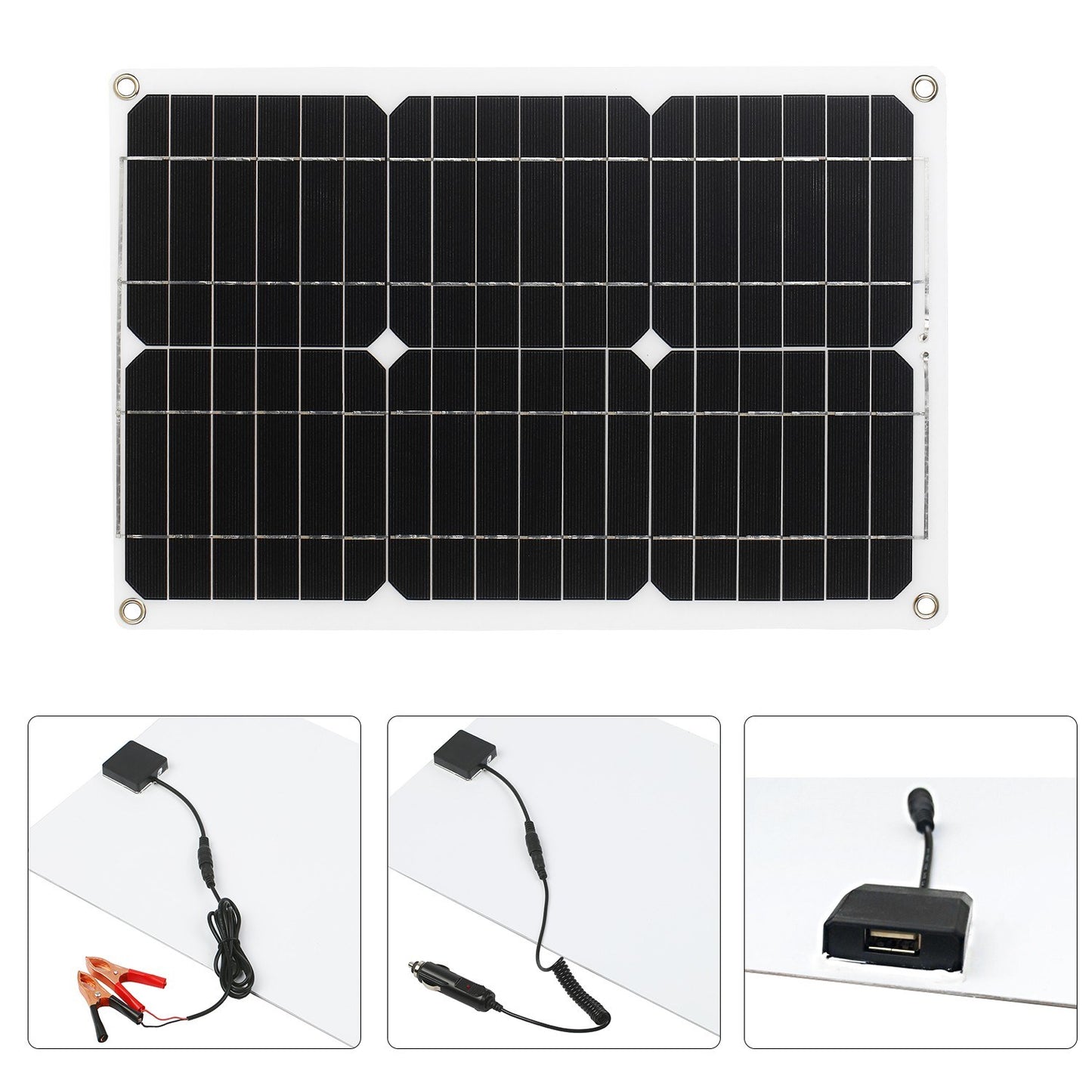18W 12V Off-Grid Solar Panel Kit with Monocrystalline Module & SAE Charge Controller