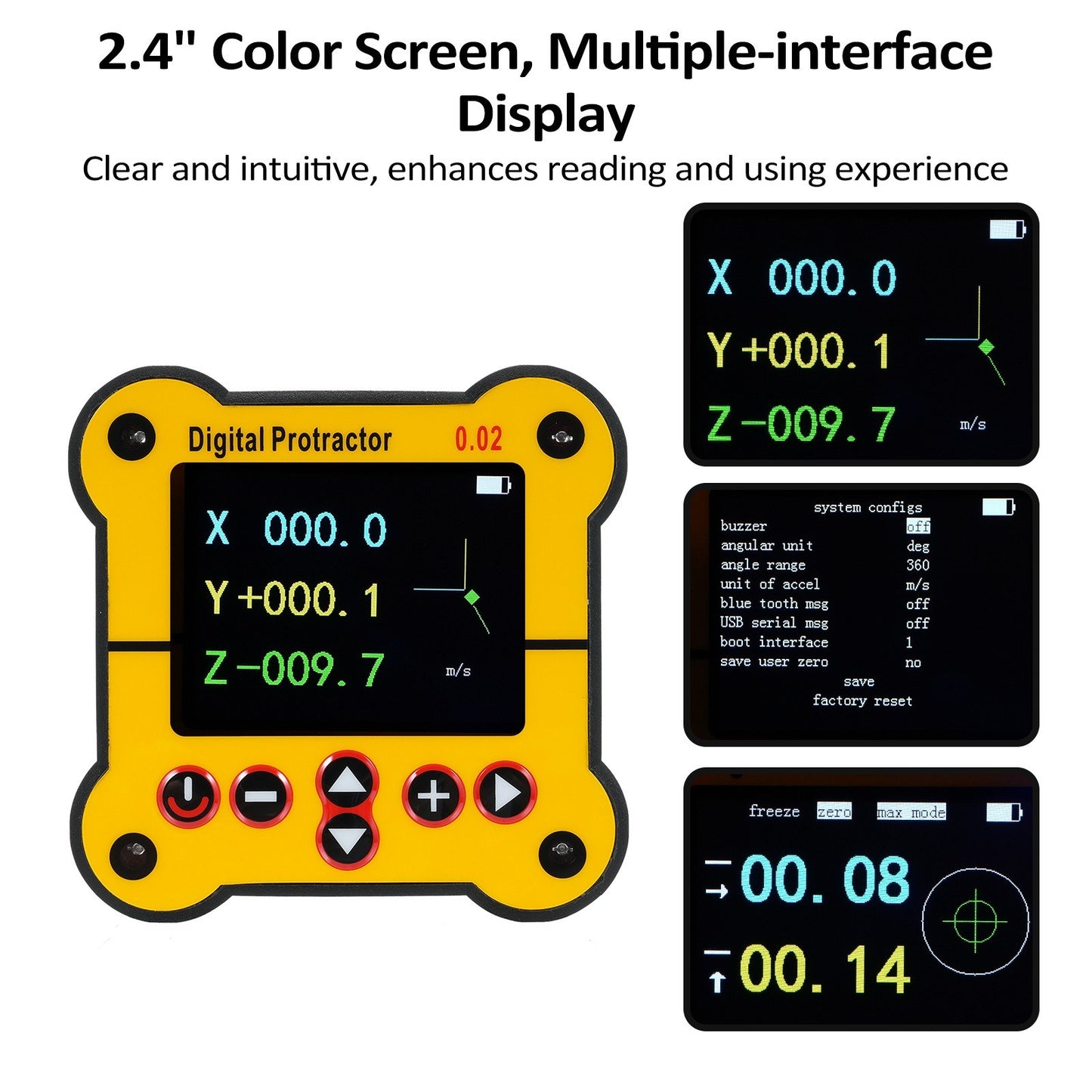Digital Protractor & Dual Axis Level - High Resolution 0.02° Angle Finder for Woodworking & Construction