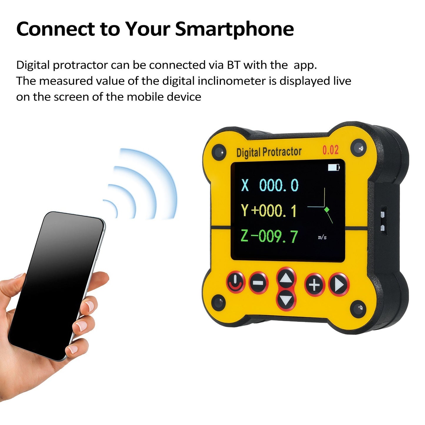 Digital Protractor & Dual Axis Level - High Resolution 0.02° Angle Finder for Woodworking & Construction