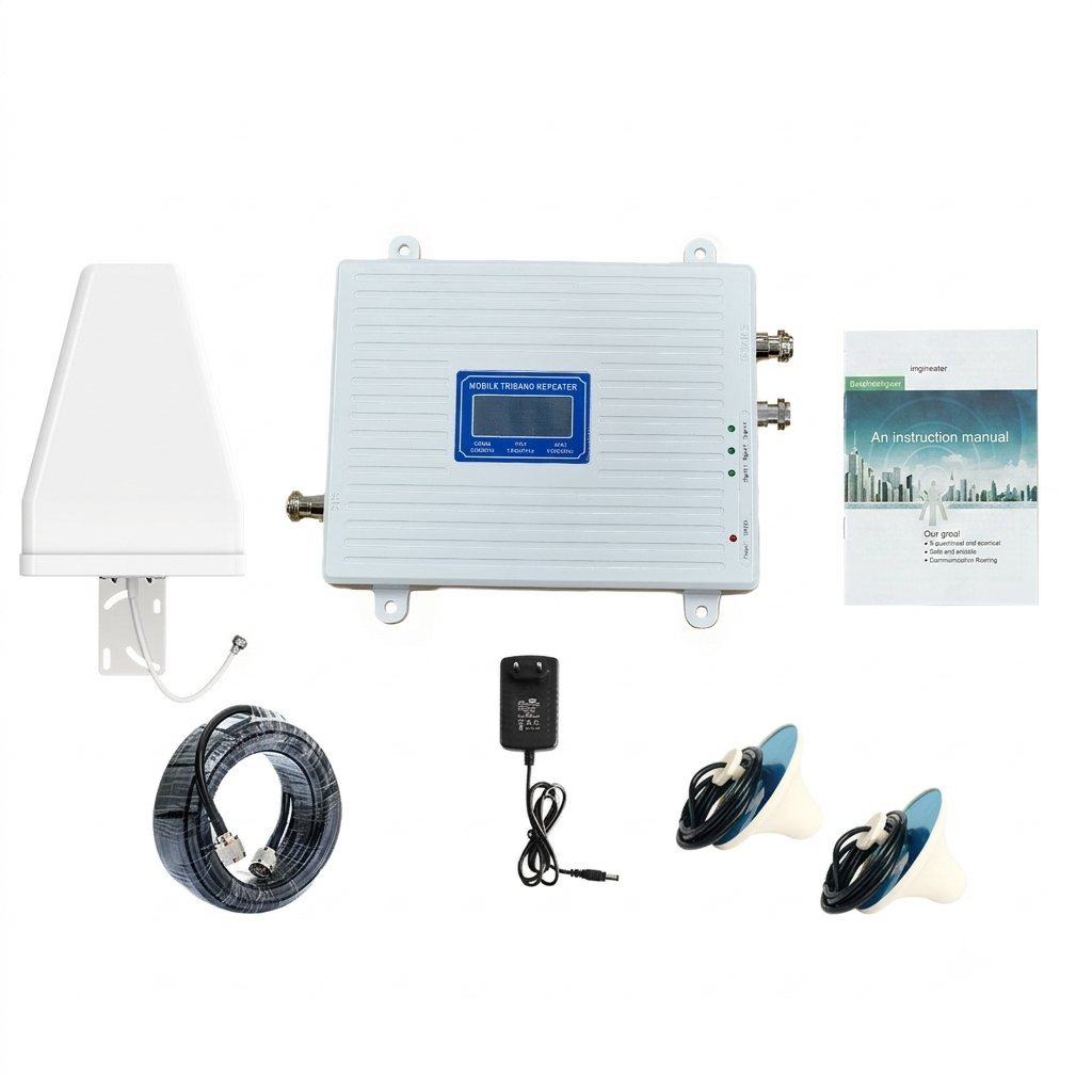 Tri-Band Cell Phone Signal Booster 850/1700/1900MHz, 4G LTE Cellular Amplifier for Home Office