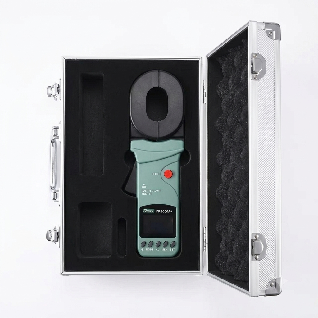 FR2000A+ Clamp Ground Resistance Tester, 0.01Ω-200Ω Range, Loop Resistance Tester with 300 Data Storage Sets