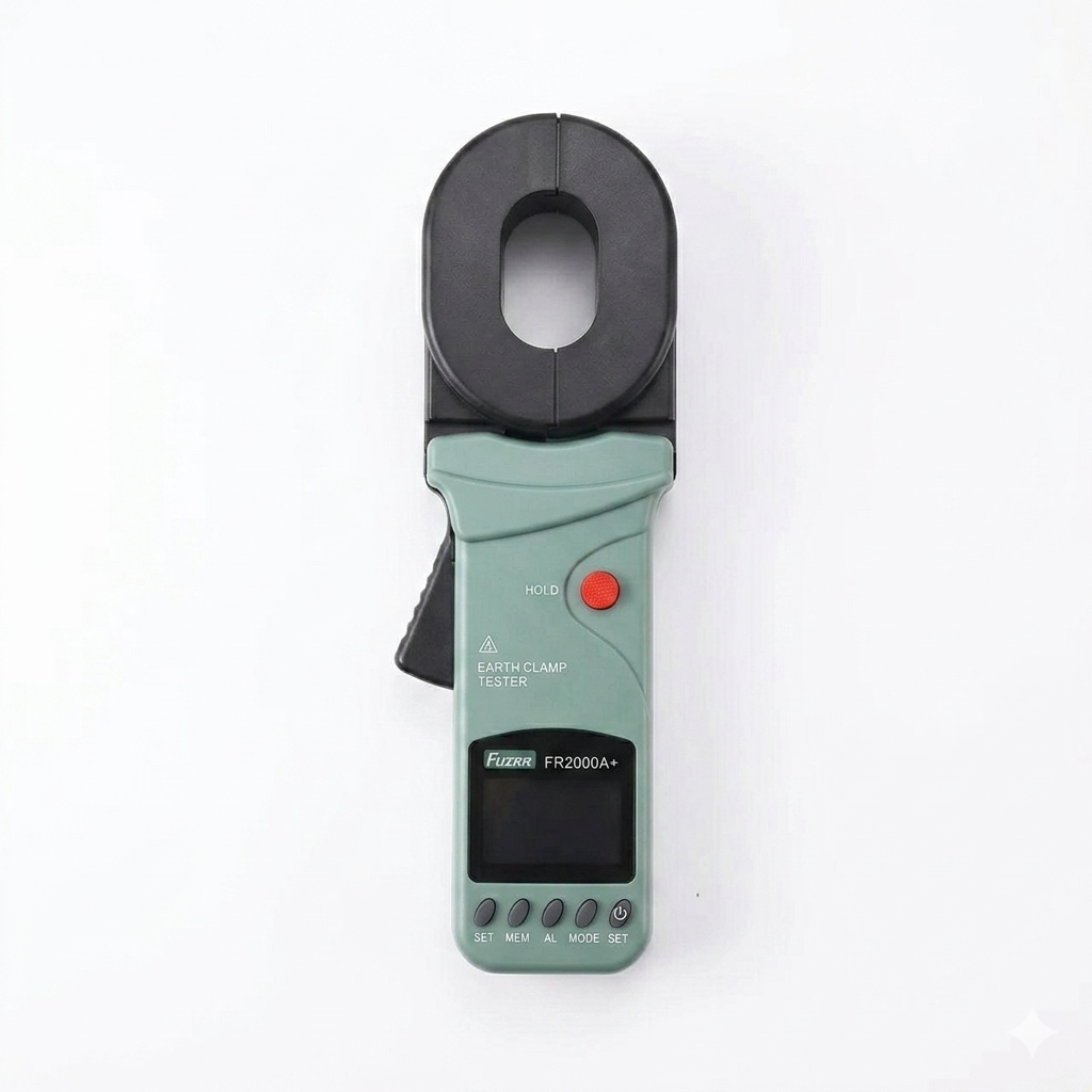 FR2000A+ Clamp Ground Resistance Tester, 0.01Ω-200Ω Range, Loop Resistance Tester with 300 Data Storage Sets