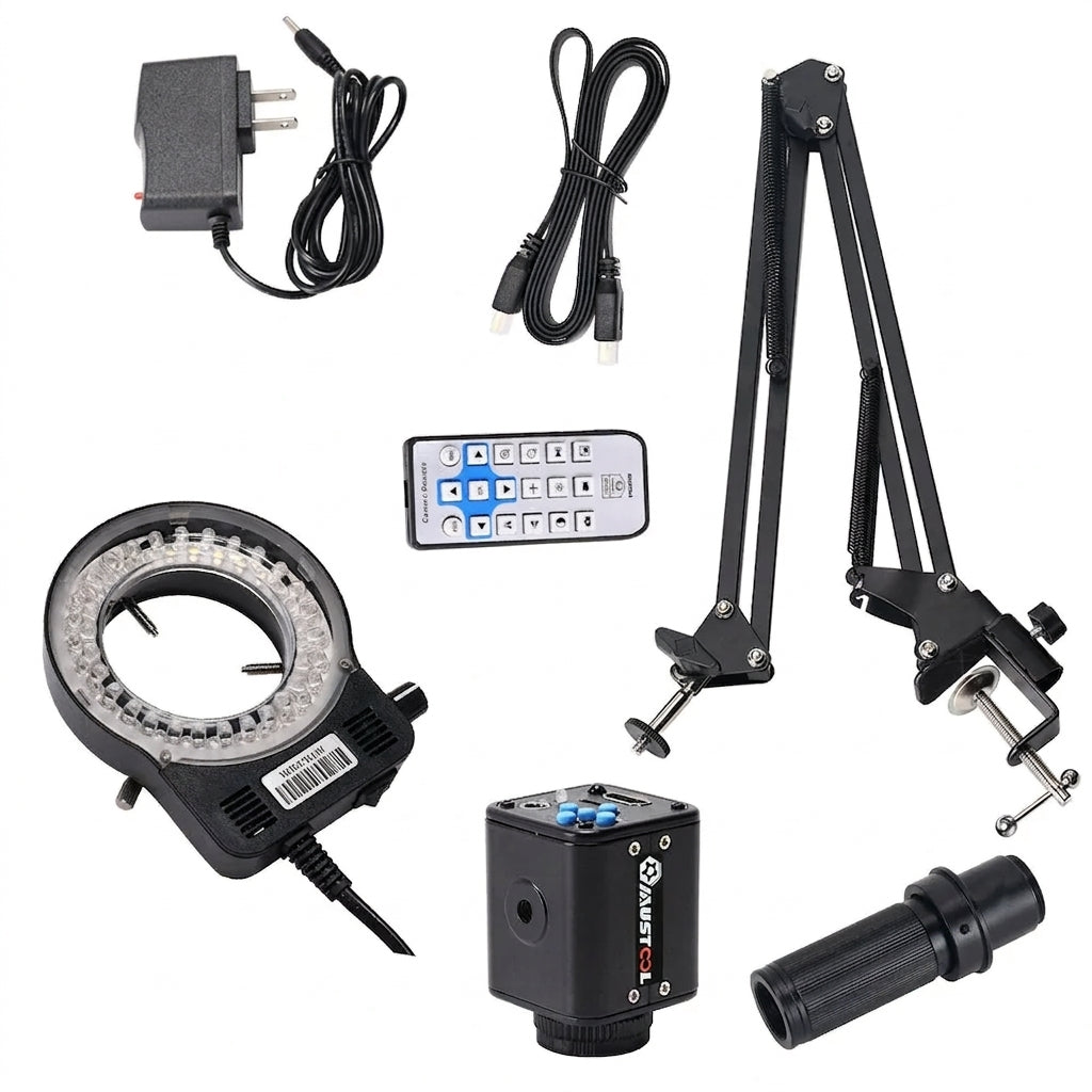 HAYEAR 24MP 4K HDMI Industrial Microscope Camera with 1X-130X Zoom C Mount Lens & Remote Control