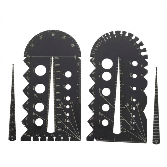 Aluminum Alloy Nut and Bolt Thread Checker Gauge - Metric/Imperial (2PCS)