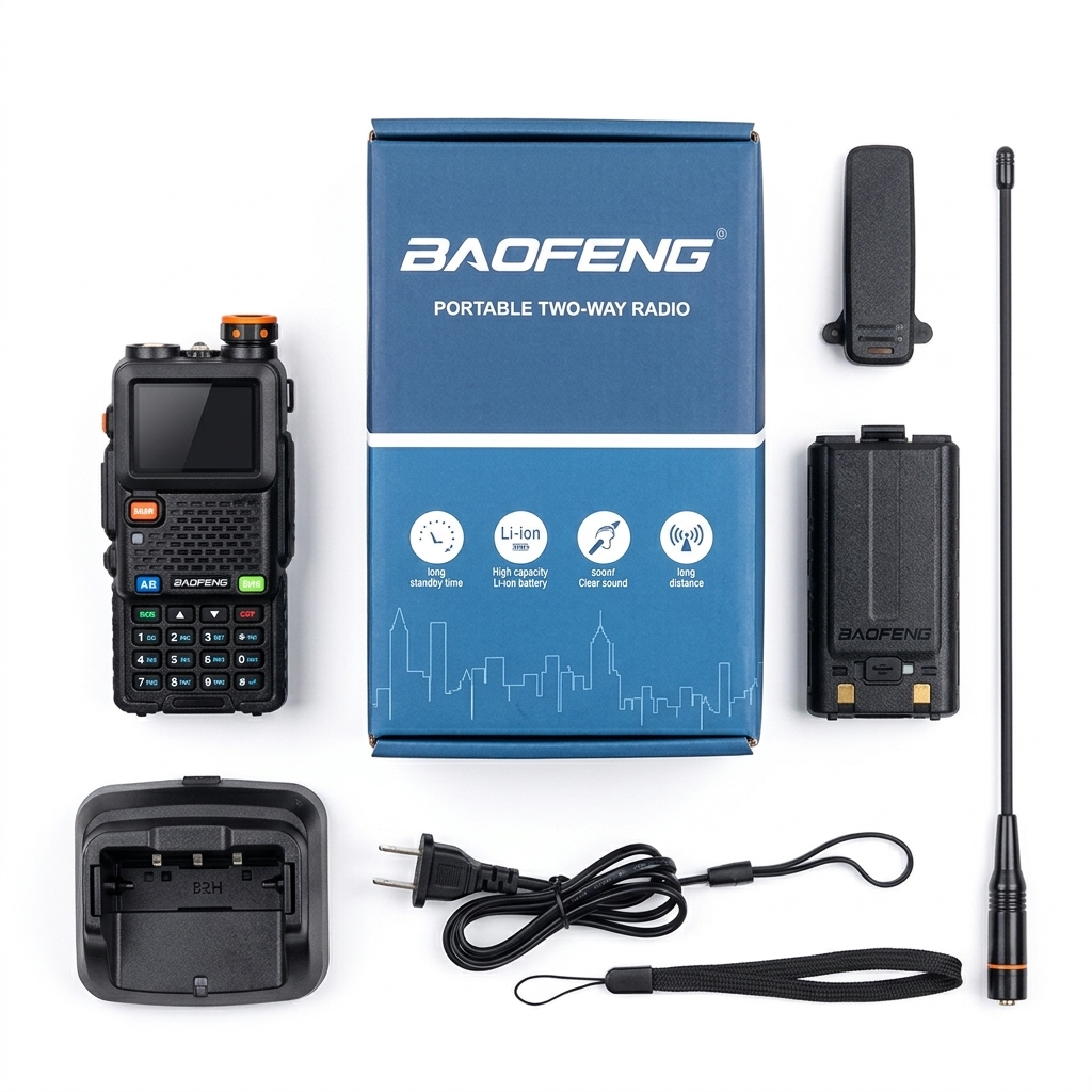 Baofeng UV-5RH 10W Dual Band Walkie Talkie, Long Range Two-Way Radio with Flashlight & FM Receiver