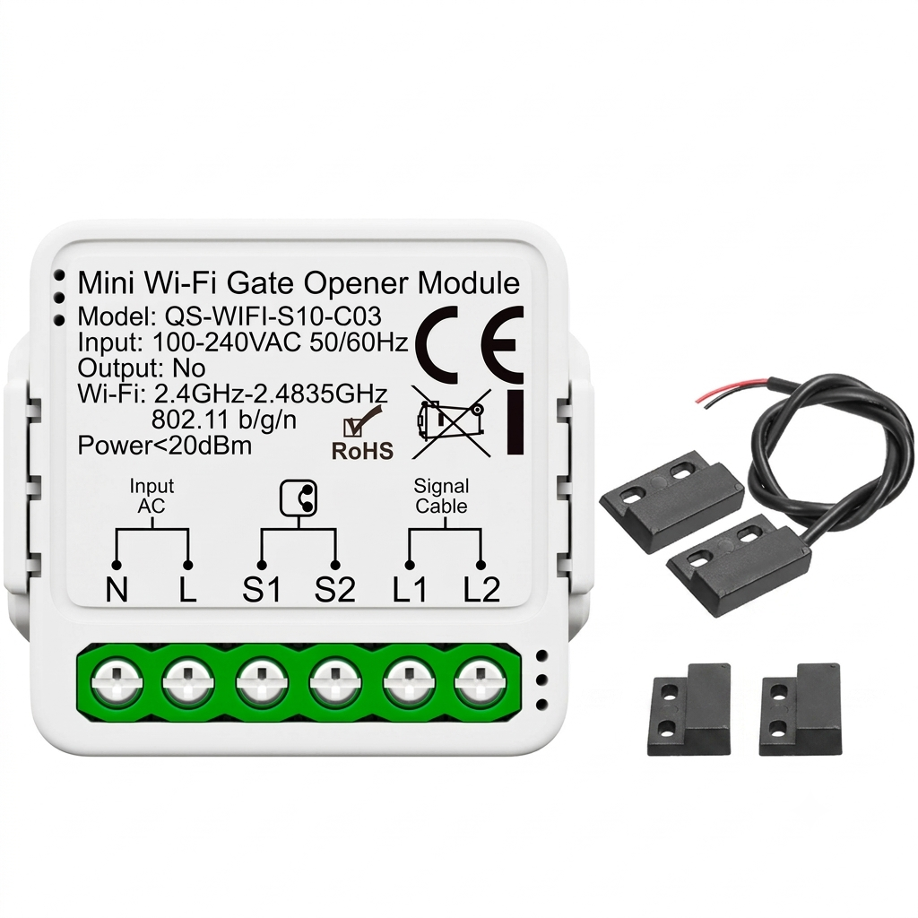 Tuya Smart WiFi Garage Door Opener with Mobile App & Voice Control, Alexa & Google Home Compatible
