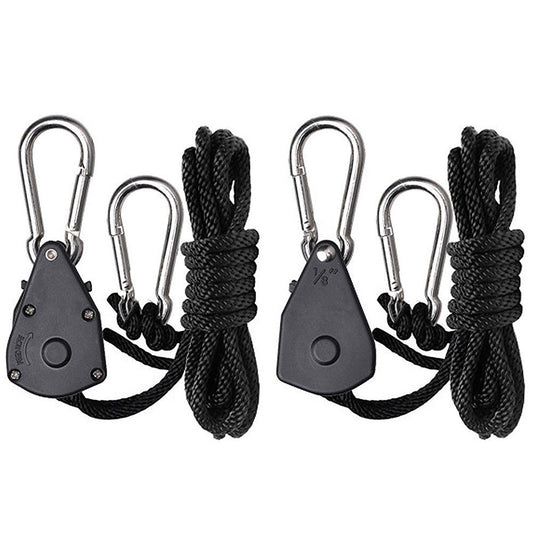 2-Pack 1/8 Inch Heavy Duty Adjustable Ratchet Tie Down Rope
