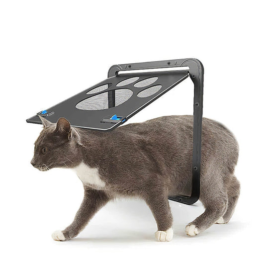Magnetic Pet Screen Door with Automatic Lock for Small Cats & Puppies - Black Flap
