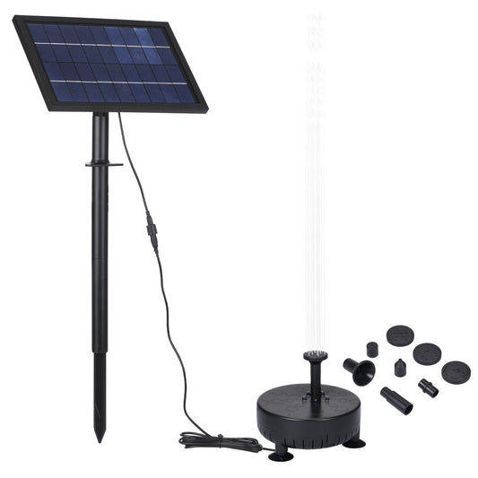 Solar Powered Fountain Pump 10V/8W | Adjustable Panel Kit for DIY Birdbath, Fish Tank, Pond, Garden, Patio, Lawn, Pool