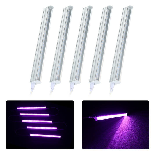 5-Pack LED Grow Light Strips, 5W T5 Tube, High Output, Extendable 24-Inch, Integrated Fixture for Greenhouse Plant Shelf (AU Plug)