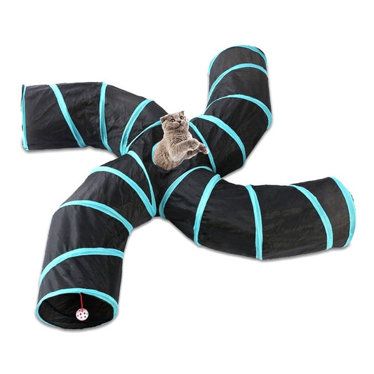 4-Way Collapsible Indoor Cat Play Tunnel Tube