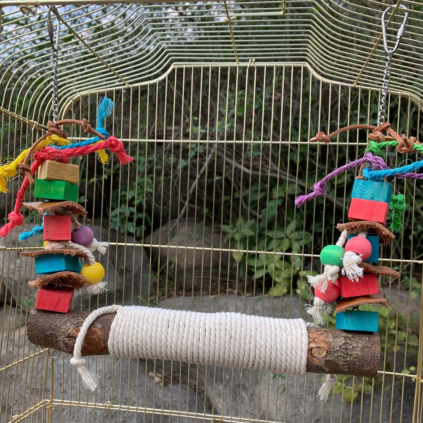 Bird Chewing Toy Swing Perch