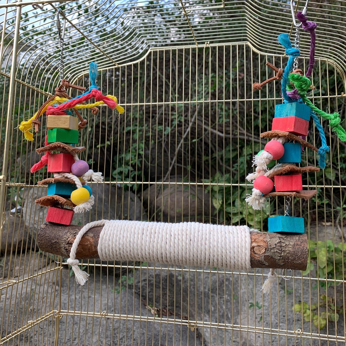 Bird Chewing Toy Swing Perch