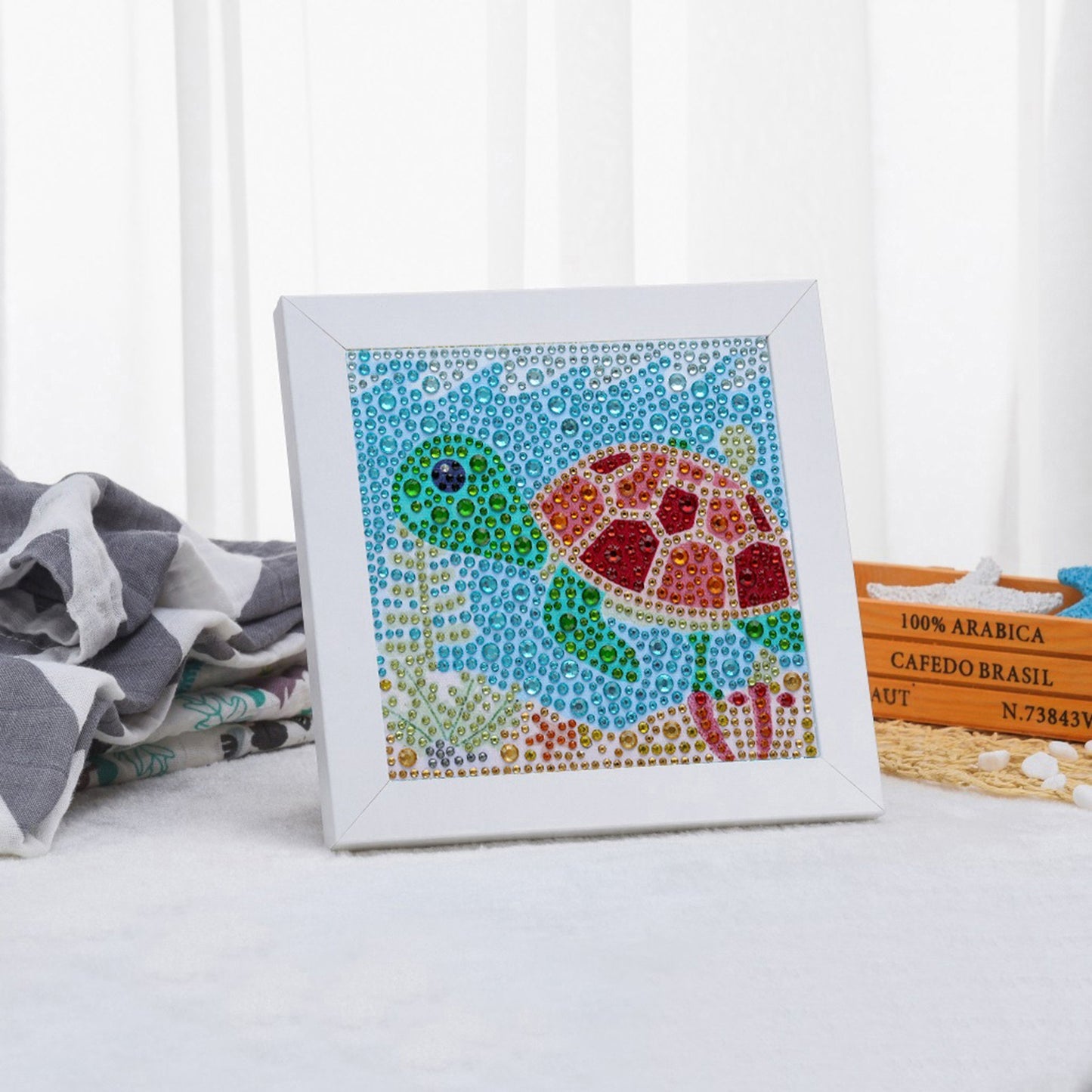 Cute Tortoise 5D Diamond Painting Kit - Full Drill 150x150mm Embroidery Decor for Kids
