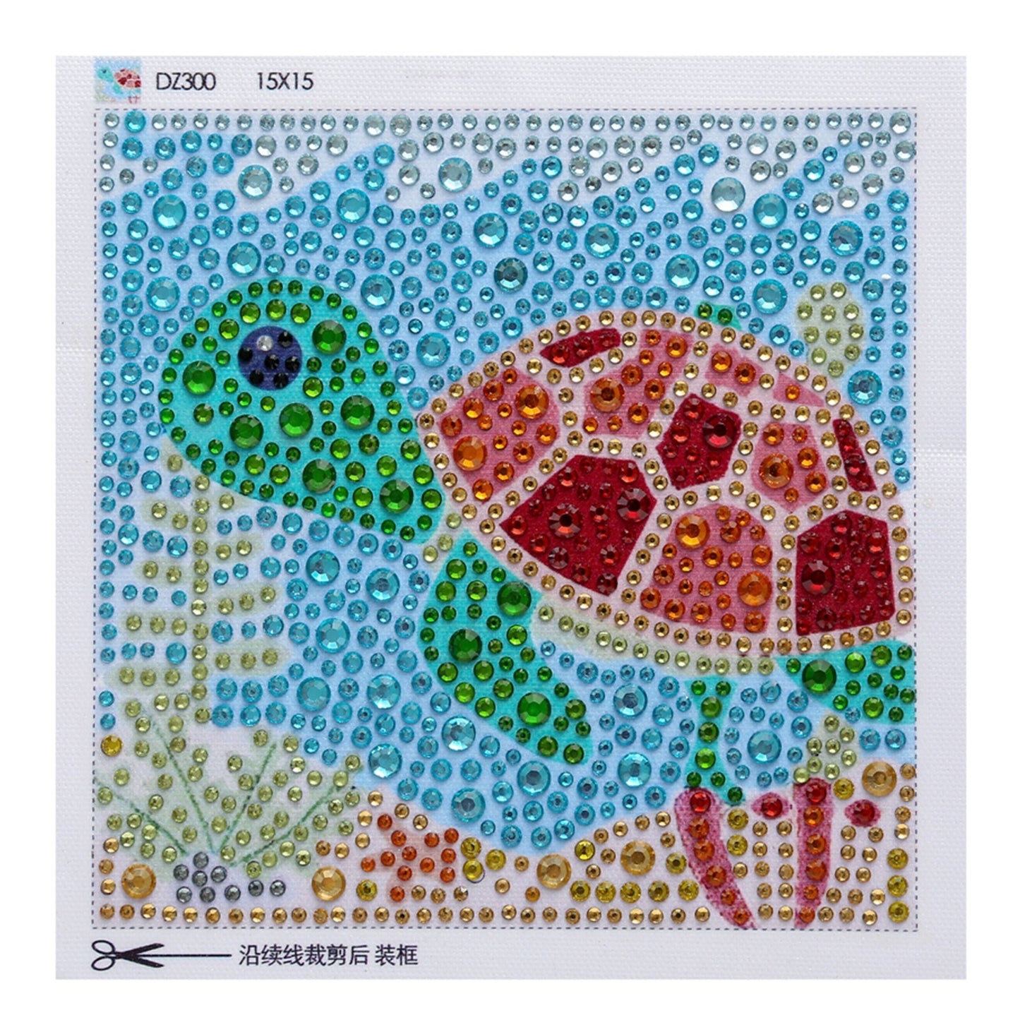 Cute Tortoise 5D Diamond Painting Kit - Full Drill 150x150mm Embroidery Decor for Kids