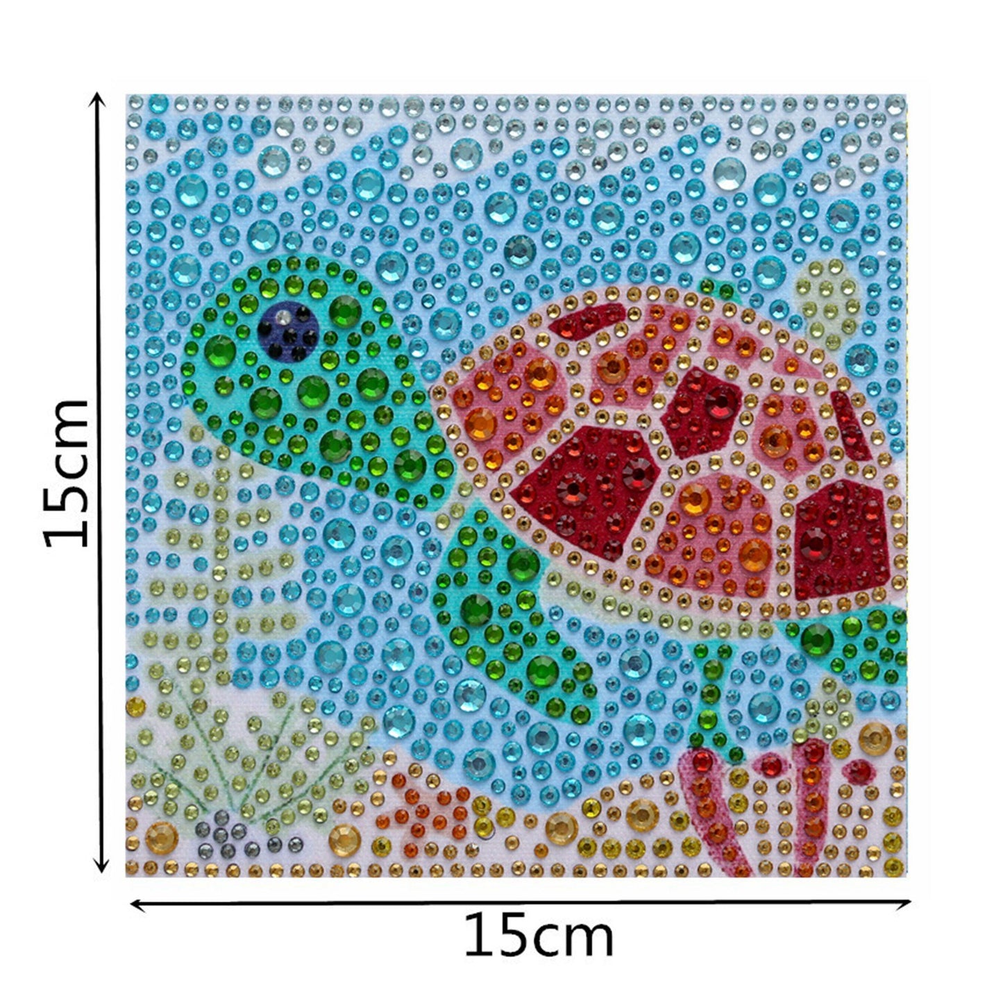 Cute Tortoise 5D Diamond Painting Kit - Full Drill 150x150mm Embroidery Decor for Kids