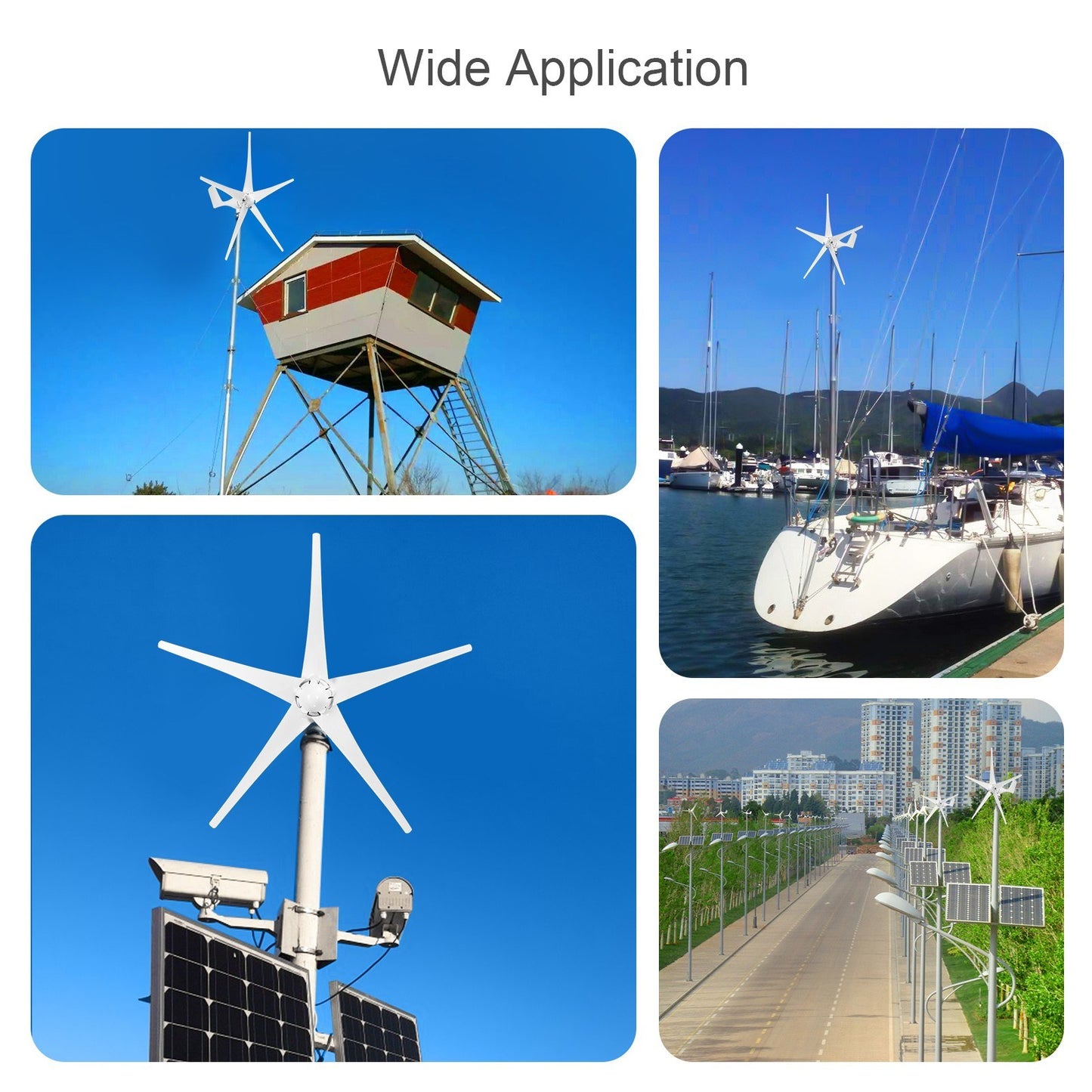 12V 1200W S-Type 5-Blade Wind Turbine Generator Kit with Charger Controller for Home, Highways, Boats - Mini Windmill Clear Energy Solution