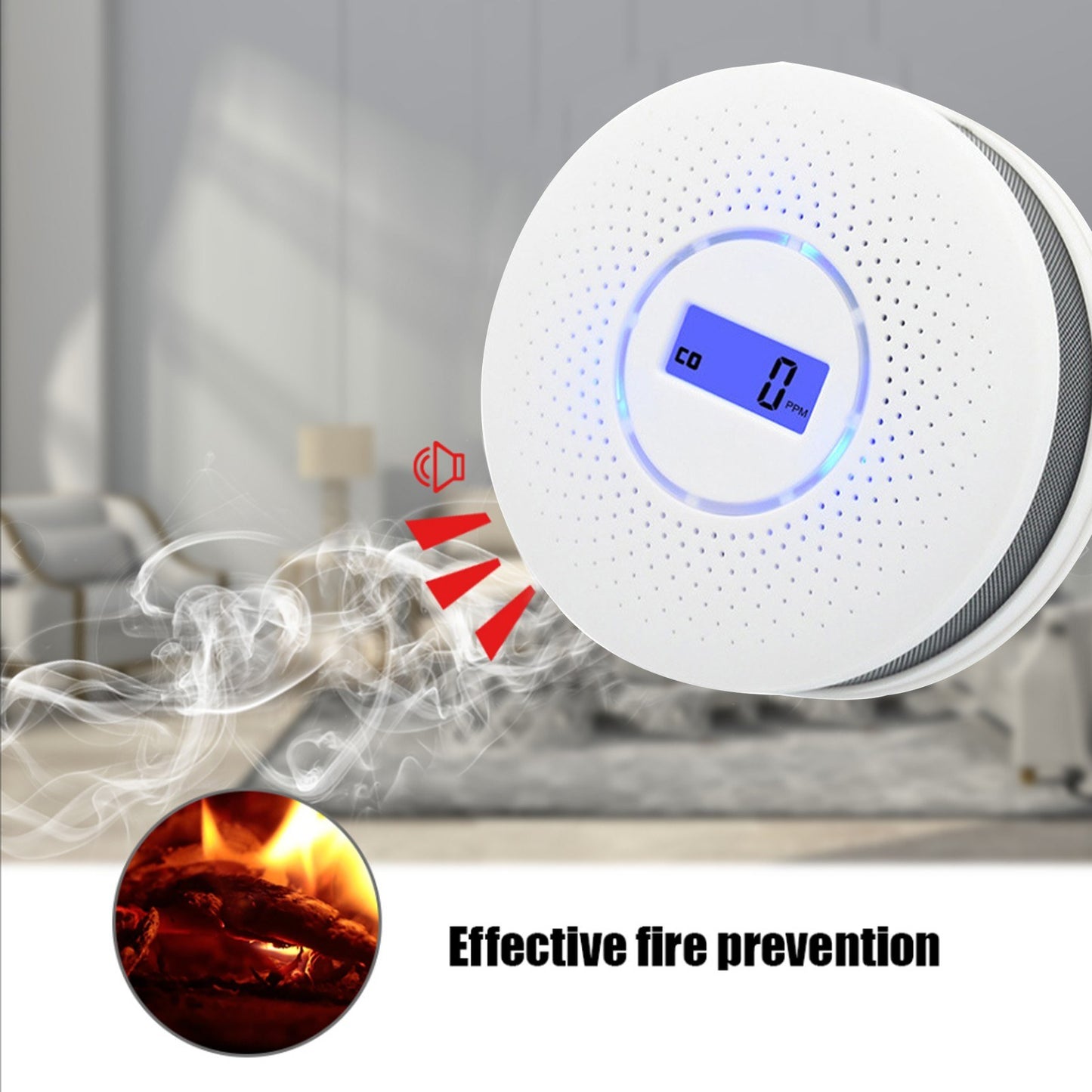 Dual Sensor Smoke and Carbon Monoxide Alarm Detector
