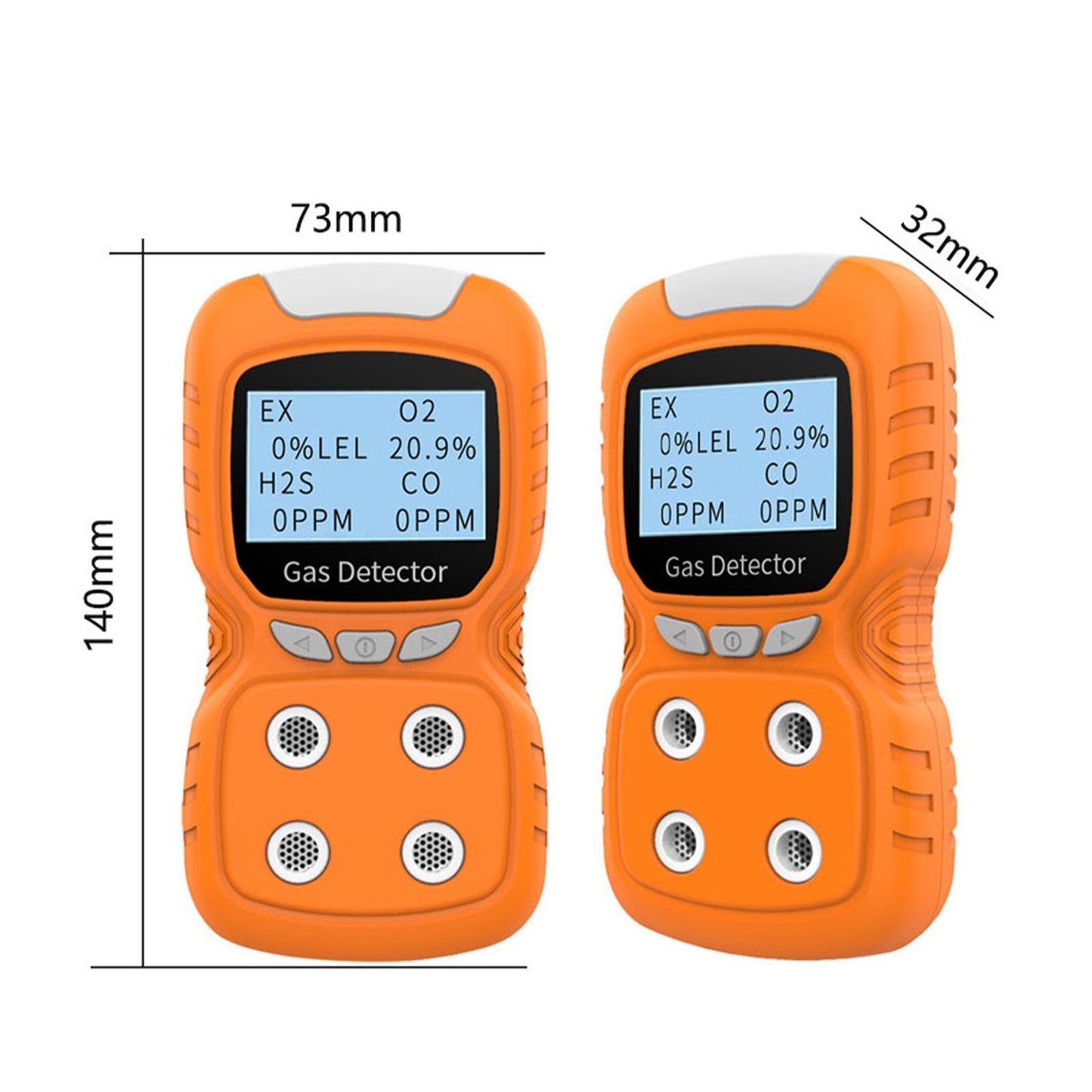 Portable 4-Gas Detector Analyzer: Rechargeable Digital CO Monitor with LCD Display, Sound, Light & Vibration Alarms for Air Quality Testing