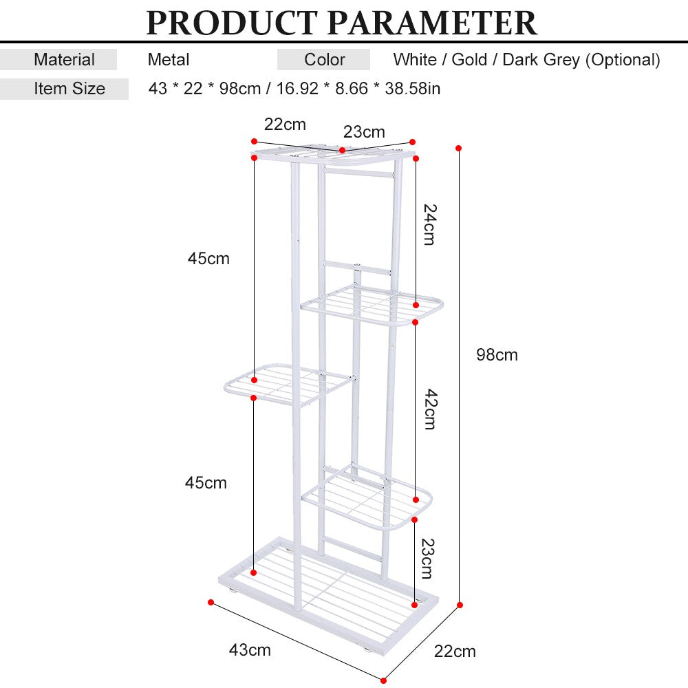 5-Tier Heavy Duty Plant Stand Display Shelf for Potted Flowers and Potting Storage