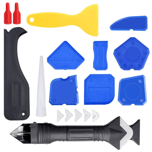 19-Piece Silicone Caulking Tool Set - 3-in-1 Multifunctional Kit