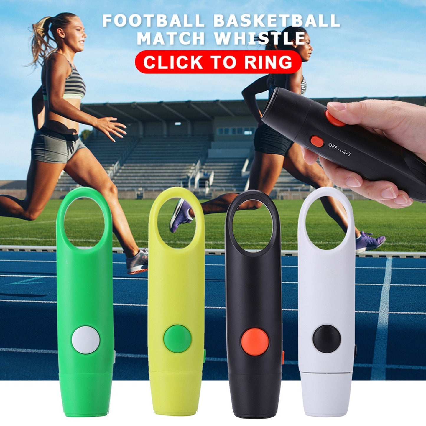 Black Electronic Whistle for Outdoor Sports & Games - 4PCS CR2302 Included