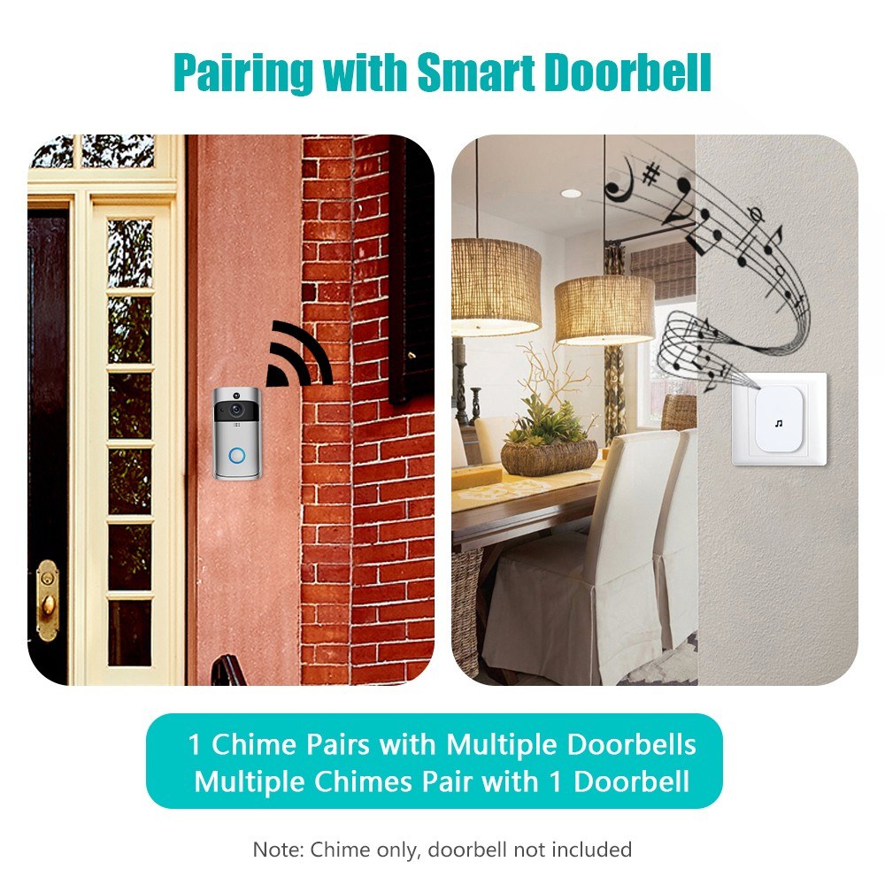Wireless Video Doorbell Entry Plug-in Chime