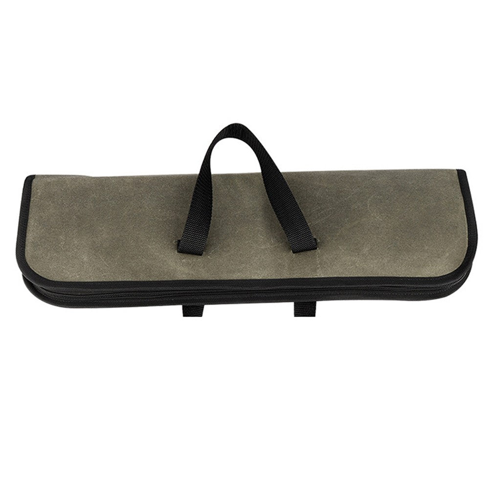Canvas Chefs Knife Roll Bag with 4 Slots and Durable Handles
