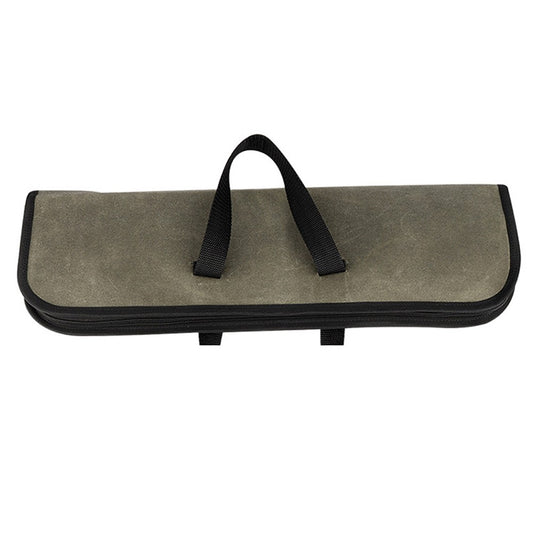 Canvas Chefs Knife Roll Bag with 4 Slots and Durable Handles