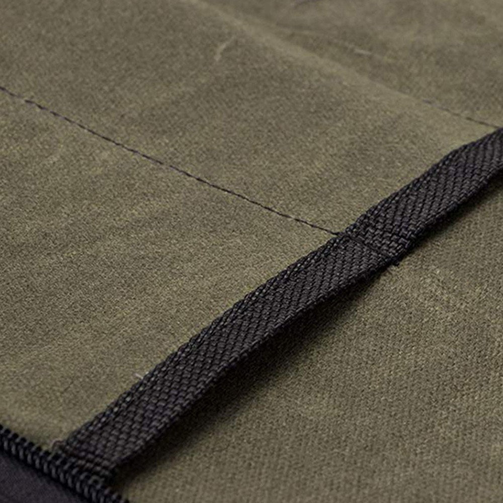 Canvas Chefs Knife Roll Bag with 4 Slots and Durable Handles