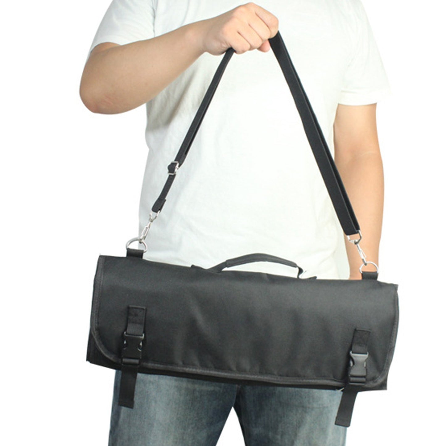 Chefs Knife Roll Bag with Durable Shoulder Strap and Handle